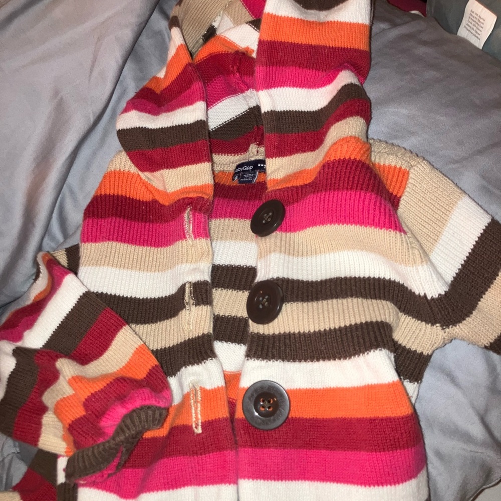 Little girls GAP button up hooded Cardigan